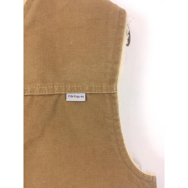 古着 80s USA製 Carhartt 裏ボア オールド ブラウン ダック Vネック