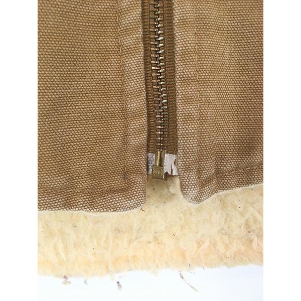 古着 80s USA製 Carhartt 裏ボア オールド ブラウン ダック Vネック