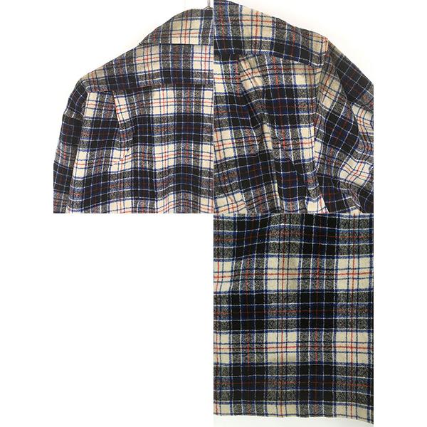 古着 70s USA製 Pendleton ホワイト タータン チェック 開襟 ボックス