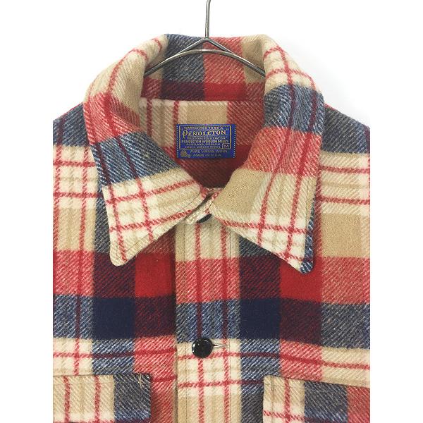 古着 70s USA製 Pendleton マルチ チェック メルトン ウール