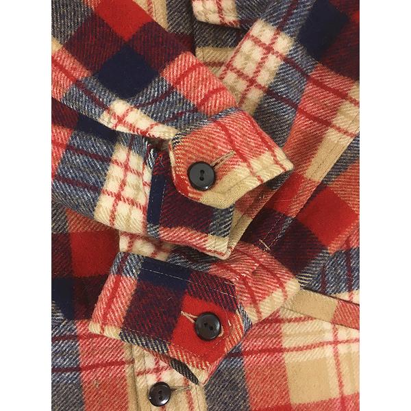 古着 70s USA製 Pendleton マルチ チェック メルトン ウール
