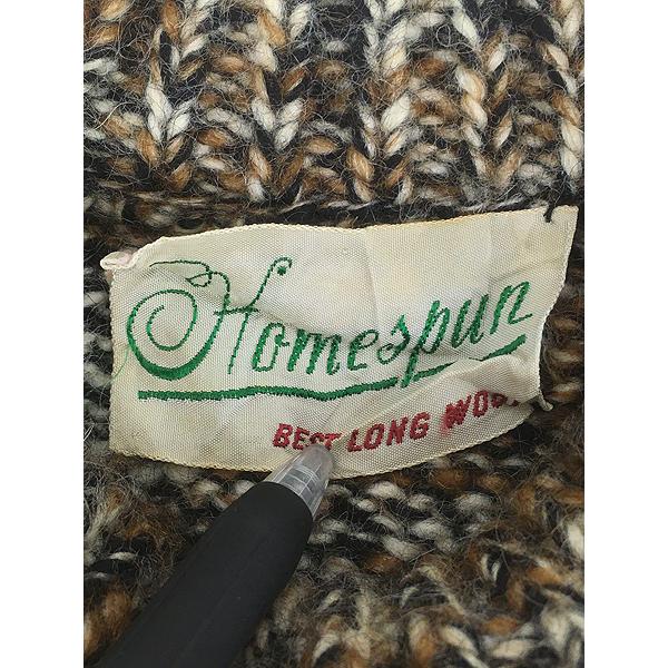 古着 60-70s Homespun MIXカラー ローゲージ ウール ニット セーター L 