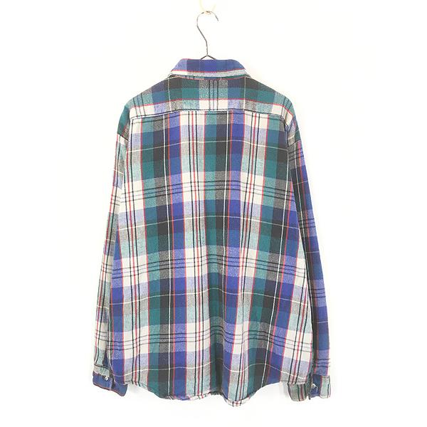 古着 90s USA製 FIVE BROTHER カラフル チェック ヘビー フランネル