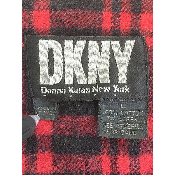 古着 90s DKNY バッファロー チェック ライナー コーデュロイ襟 ブルー
