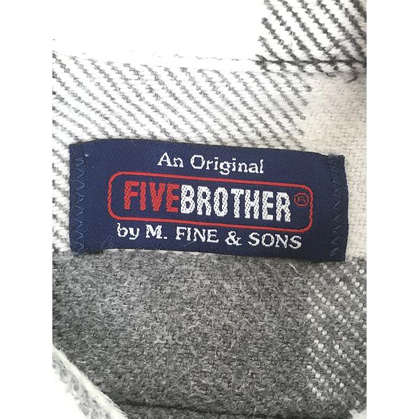 古着 90s FIVE BROTHER 好配色 ブラック × ホワイト ブロック チェック