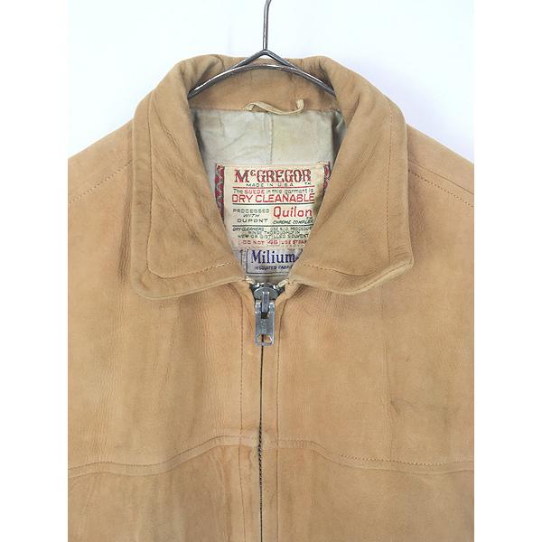古着 50s USA製 McGREGOR 本革 スエード レザー スポーツ ジャケット