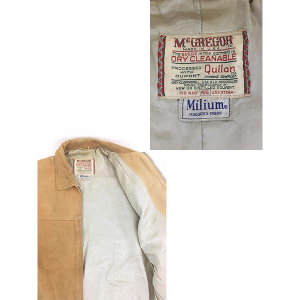 古着 50s USA製 McGREGOR 本革 スエード レザー スポーツ ジャケット