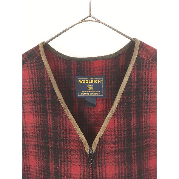 古着 00s WoolRich レッド&ブラック チェック ウール ハンティング