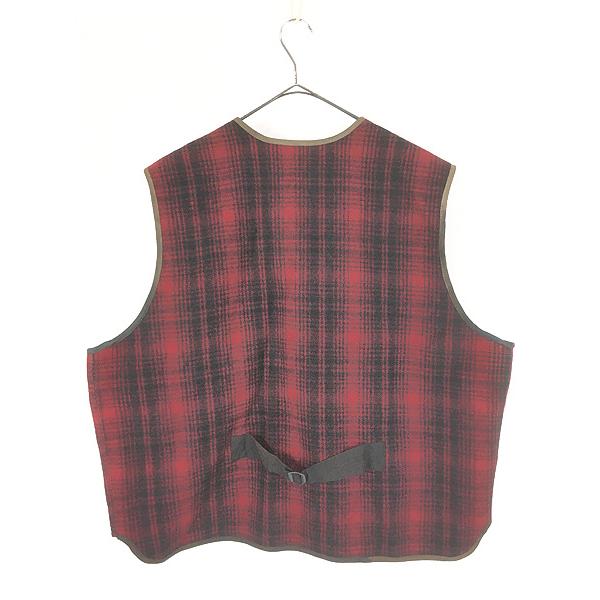 古着 00s WoolRich レッド&ブラック チェック ウール ハンティング