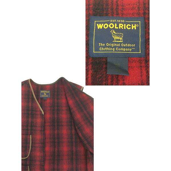 古着 00s WoolRich レッド&ブラック チェック ウール ハンティング ビーチ ベスト 2XL 古着 00s WoolRich レッド&ブラック チェック ウール ハンティング