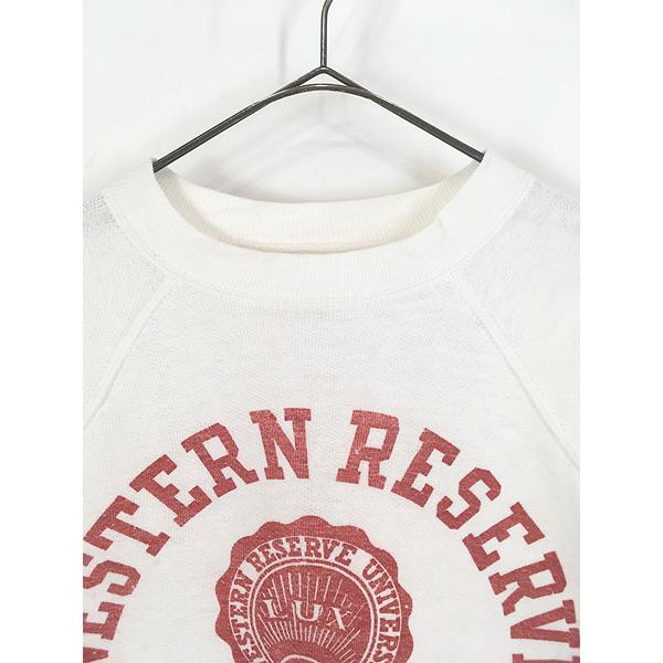 古着 60s WESTERN RESERVE 3段 カレッジ プリント 100% コットン