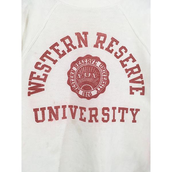 古着 60s WESTERN RESERVE 3段 カレッジ プリント 100% コットン ヴィンテージ スウェット トレーナー M位 古着 60s WESTERN RESERVE 3段 カレッジ プリント 100% コットン