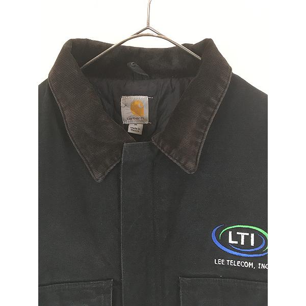 古着 Carhartt ブラック ダック パデット トラディショナル コート XL