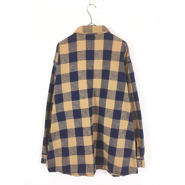 古着 80s USA製 Oshkosh B'gosh ブルー × ブラウン ブロック チェック