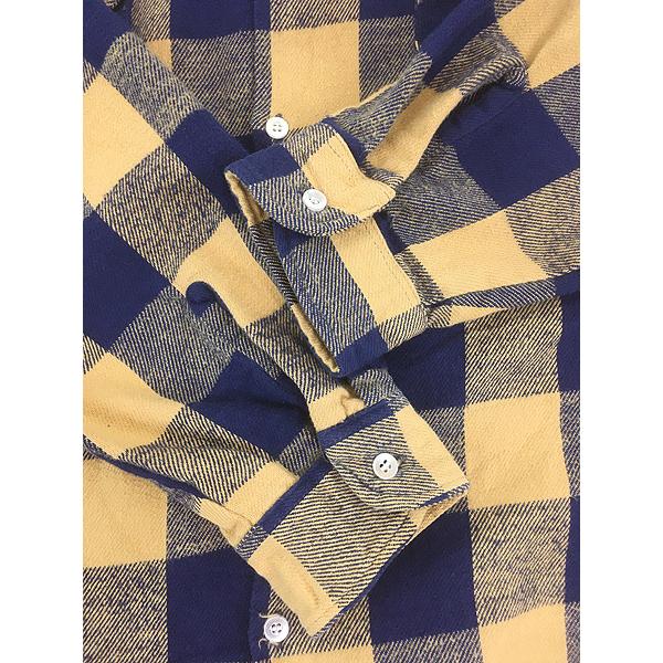 古着 80s USA製 Oshkosh B'gosh ブルー × ブラウン ブロック チェック