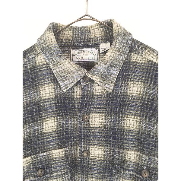 古着 90s American Eagle ブルー オンブレ シャドー チェック