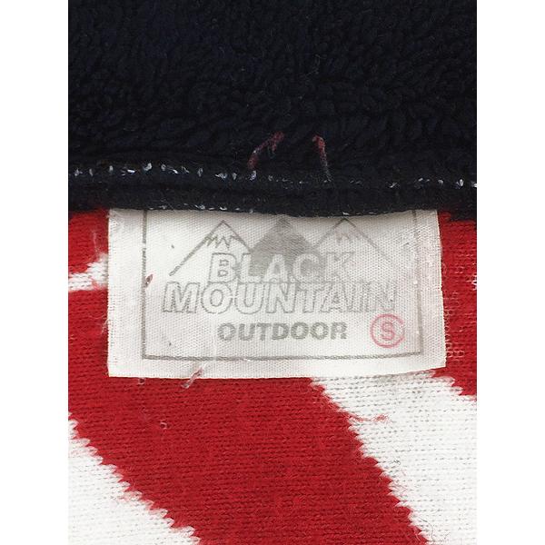 古着 90s Canada製 BLACK MOUNTAIN 星条旗 フラッグ 総柄 フリース