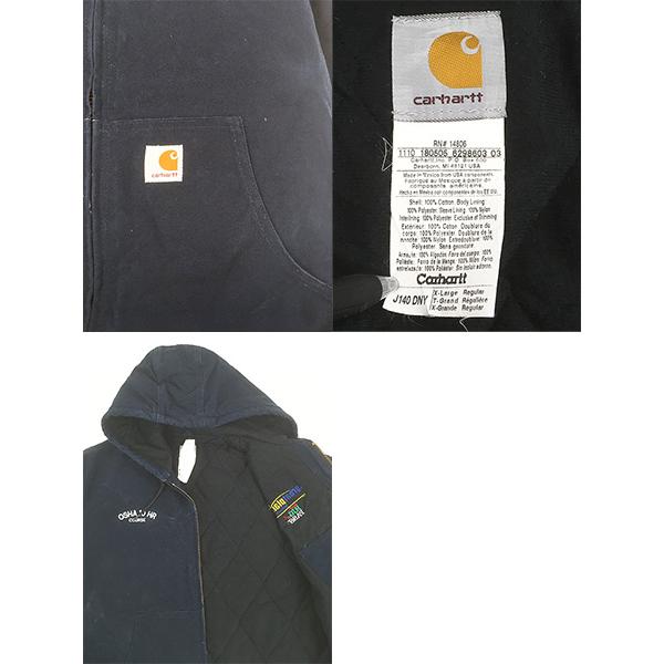 古着 10s Carhartt DNY ダークネイビー ダック 防寒 パデット