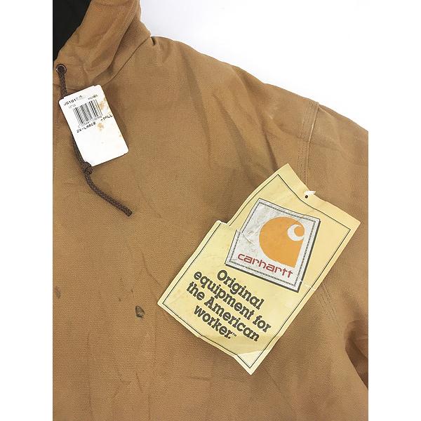 「Deadstock」 古着 90s USA製 Carhartt ブラウン ダック 防寒 パデット アクティブ パーカー ジャケット XXL Tall Deadstock」 古着 90s USA製 Carhartt ブラウン ダック 防寒 パデット