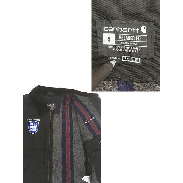 古着 Carhartt 裏地 ストライプ ブランケット ブラック ダック
