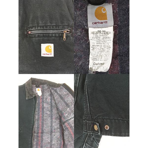 Carhartt デトロイトジャケット ダック 裏地 ブランケット ストライプ 古着 80-90s Carhartt 裏地 ストライプ ブランケット グレー ダック