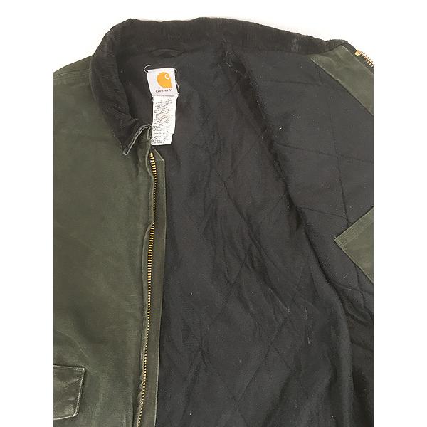 古着 00s Carhartt 希少!! MOS モスグリーン ダック パデッド