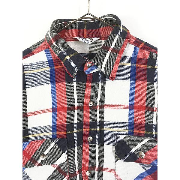 古着 80s USA製 FIVE BROTHER カラフル チェック ヘビー フランネル