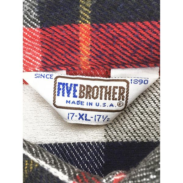 古着 80s USA製 FIVE BROTHER カラフル チェック ヘビー フランネル