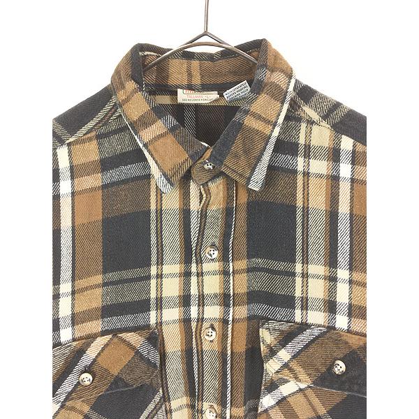古着 90s FIVE BROTHER TALL MAN 好配色 ブラック × ブラウン チェック