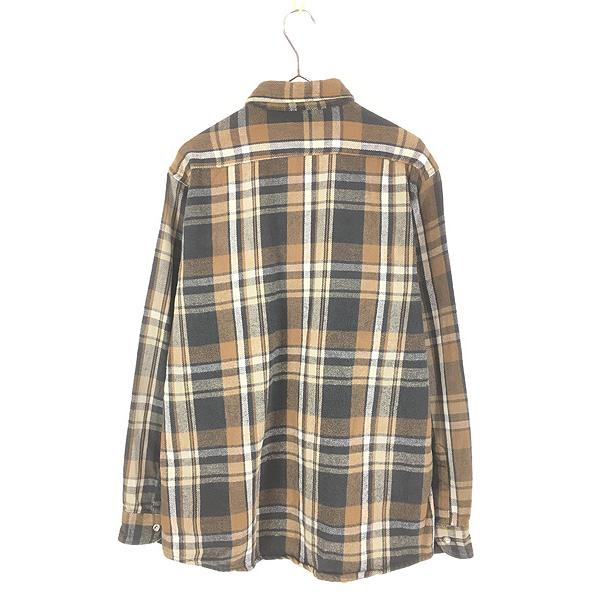 古着 90s FIVE BROTHER TALL MAN 好配色 ブラック × ブラウン チェック