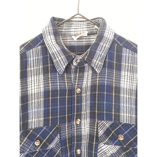 古着 90s FIVE BROTHER TALL MAN ブルー オンブレ シャドー チェック