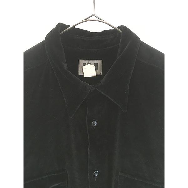 古着 90s USA製 IM International Male 無地 ソリッド ブラック ベロア