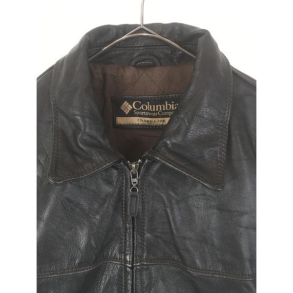 古着 Columbia 本革 カウ レザー スポーツ ジャケット XL : 古着屋
