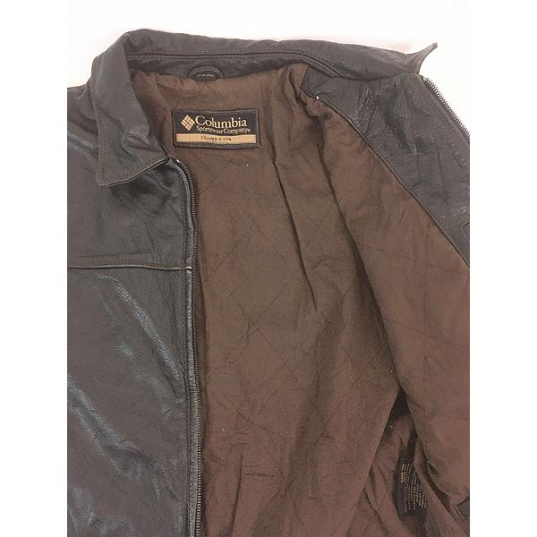 古着 Columbia 本革 カウ レザー スポーツ ジャケット XL : 古着屋