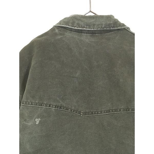 古着 Carhartt ウエスタンヨーク モスグリーン ダック パデット ミドル ジャケット XL位 古着 Carhartt ウエスタンヨーク モスグリーン ダック パデット ミドル