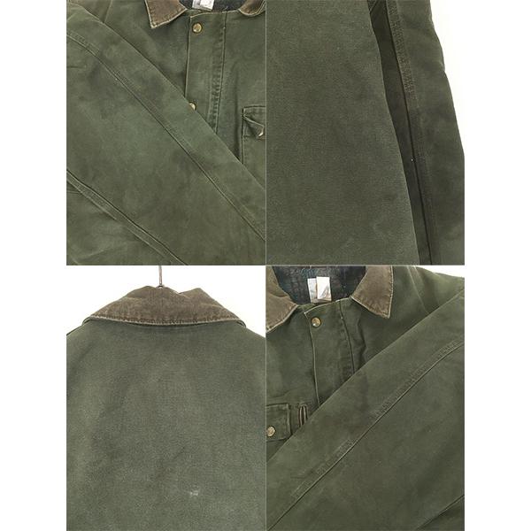 古着 80s USA製 Carhartt 裏地 ブランケット モスグリーン ダック 5