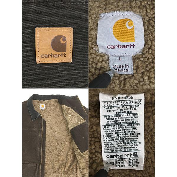 古着 00s Carhartt 裏ボア ダークブラウン ダック サンドストーン