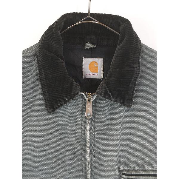 希少80s usa製　Carharttデトロイトジャケット　モスグリーン 古着 80s USA製 Carhartt 裏地 チェック ブランケット MOS モス
