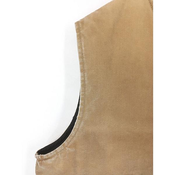 古着 80s USA製 Carhartt フェード ブラウン ダック 首リブ パデット