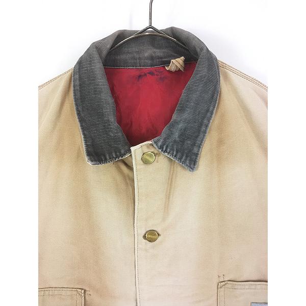 古着 80s Carhartt レッド キルティング ライナー フェード