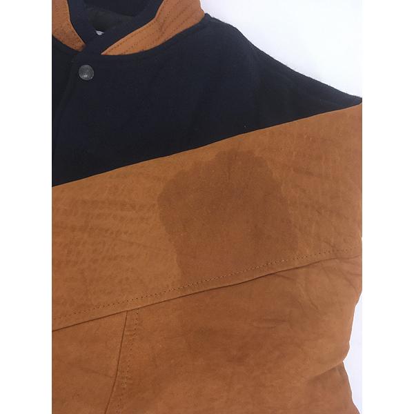 古着 Canada製 EXPRESS 本革 レザー袖 「IBM」 刺しゅう メルトン