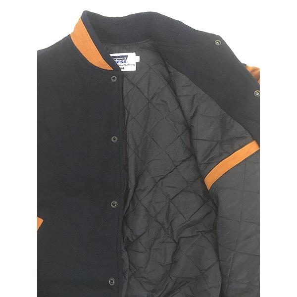 古着 製 EXPRESS 本革 レザー袖 「IBM」 刺しゅう メルトン ウール スタジアム ジャケット スタジャン L 古着 Canada製 EXPRESS 本革 レザー袖 「IBM」 刺しゅう メルトン