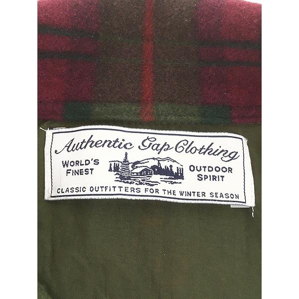 古着 90s GAP 「Authentic Gap Clothing」 チェック ハーフジップ