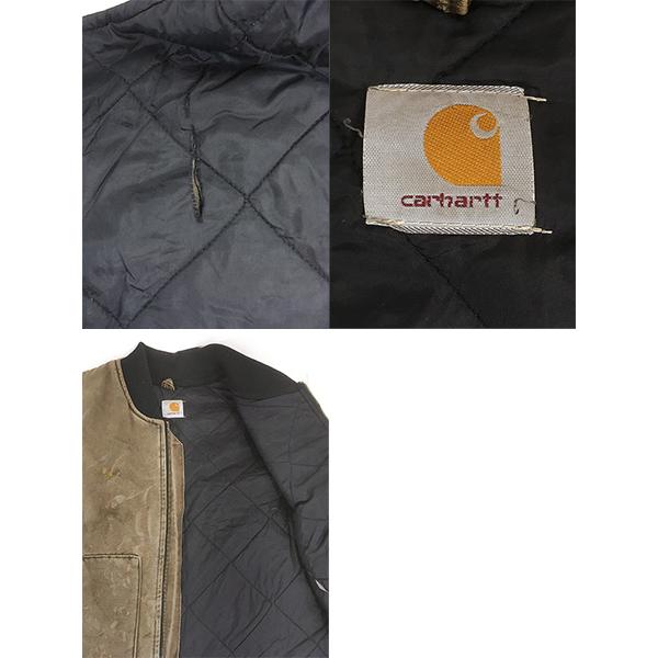 古着 Carhartt フェード ダークブラウン ダック 首リブ 腰ゴム