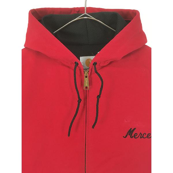 90s USA製 Carhartt アクティブジャケット パーカー 赤 ダック 90s USA製 Carhartt アクティブジャケット パーカー 赤 ダック