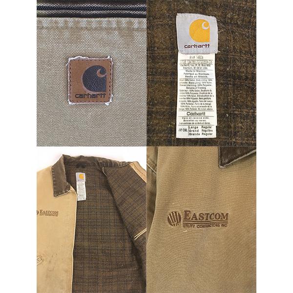 古着 00s Carhartt 裏地 チェック ブランケット CML キャメル ダック
