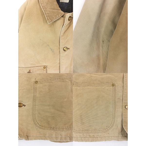 古着 80s- Carhartt 裏地 ストライプ ブランケット フェード ブラウン