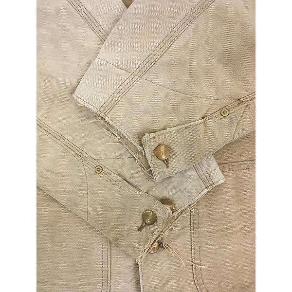 古着 80s- Carhartt 裏地 ストライプ ブランケット フェード ブラウン