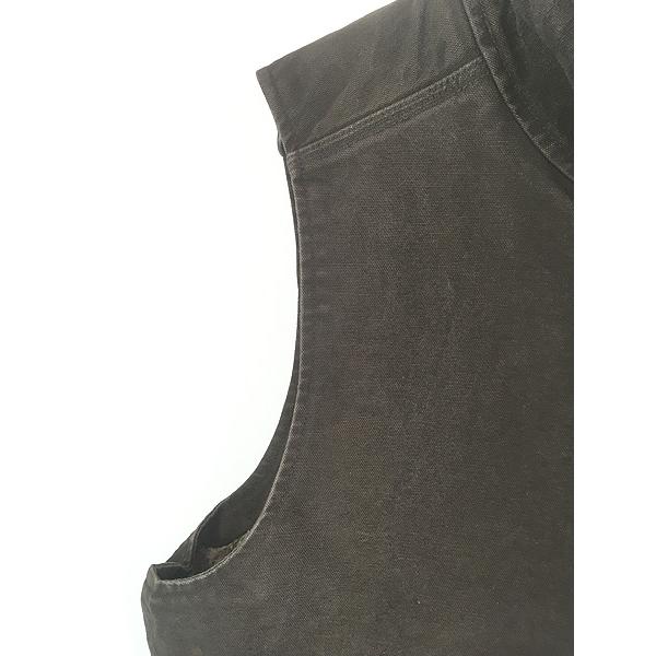 古着 Carhartt 裏ボア DKB ダークブラウン ダック ハイネック ベスト M