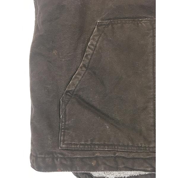 古着 Carhartt 裏ボア DKB ダークブラウン ダック ハイネック ベスト M